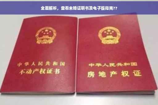 全面解析，查看未婚证明书及电子版指南??