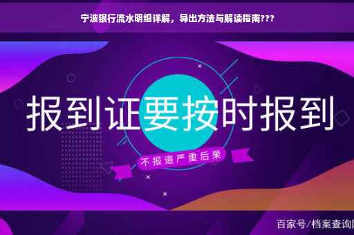 宁波银行流水明细详解，导出方法与解读指南???