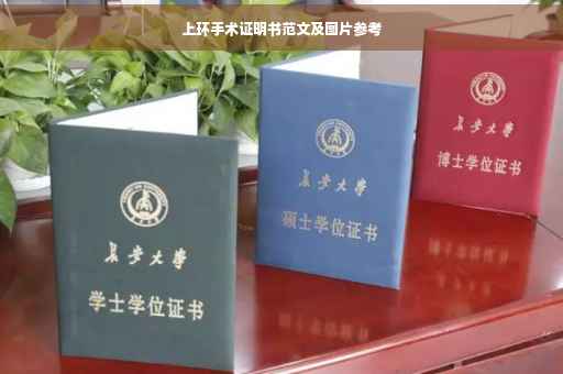 上环手术证明书范文及图片参考