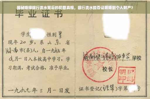 揭秘婚绿银行流水背后的犯罪真相，银行流水能否证明婚前个人财产？