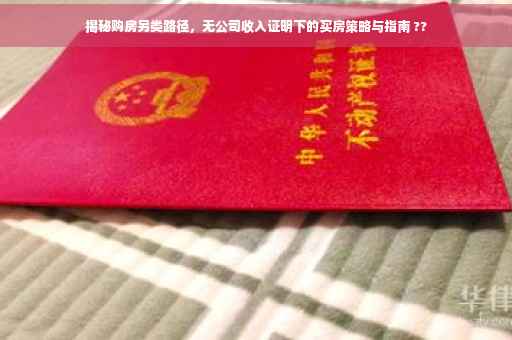 揭秘购房另类路径，无公司收入证明下的买房策略与指南 ??