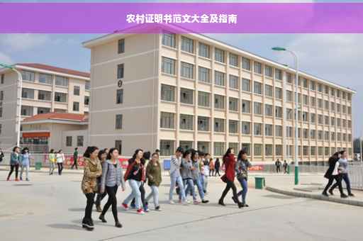 农村证明书范文大全及指南