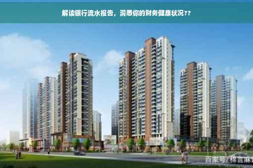 解读银行流水报告，洞悉你的财务健康状况??