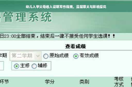 幼儿入学父母收入证明写作指南，深层意义与影响探究