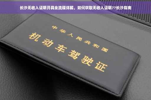长沙无收入证明开具全流程详解，如何获取无收入证明??长沙指南