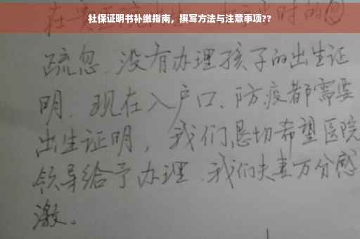 社保证明书补缴指南，撰写方法与注意事项??