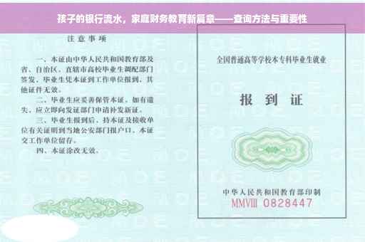 孩子的银行流水，家庭财务教育新篇章——查询方法与重要性