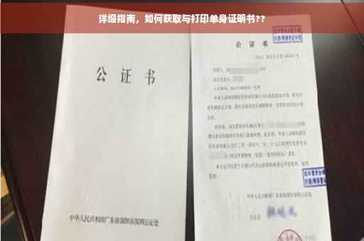 详细指南，如何获取与打印单身证明书??