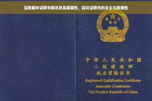 深度解析证明书概念及其重要性，探究证明书的含义与重要性
