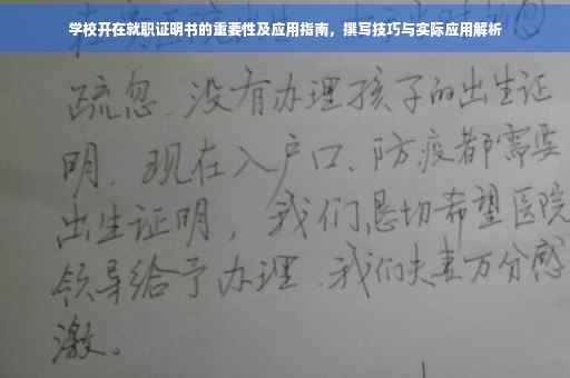 学校开在就职证明书的重要性及应用指南，撰写技巧与实际应用解析