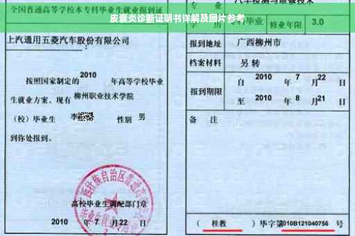 皮囊炎诊断证明书详解及图片参考