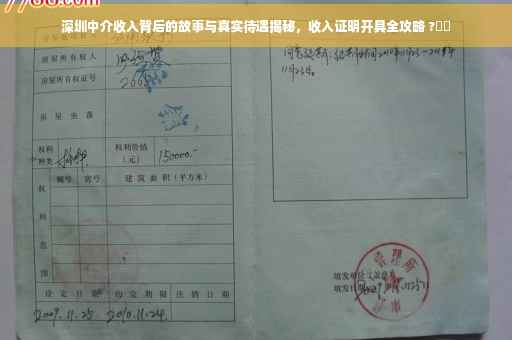 深圳中介收入背后的故事与真实待遇揭秘，收入证明开具全攻略 ?⚡️