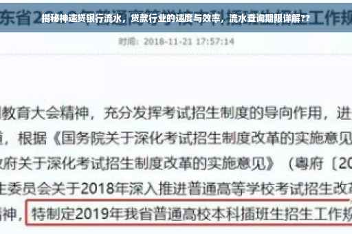 揭秘神速贷银行流水，贷款行业的速度与效率，流水查询期限详解??