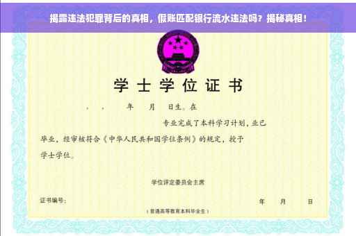 揭露违法犯罪背后的真相，假账匹配银行流水违法吗？揭秘真相！