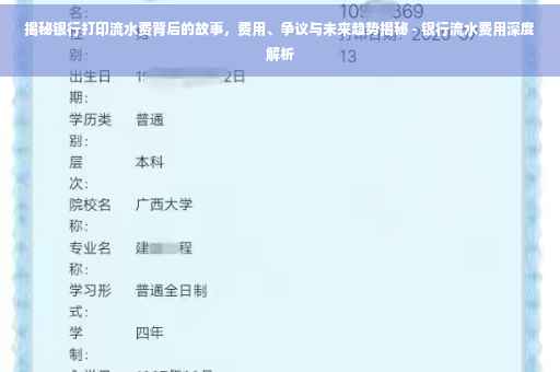 揭秘银行打印流水费背后的故事，费用、争议与未来趋势揭秘 - 银行流水费用深度解析