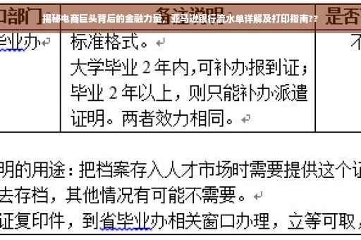 揭秘电商巨头背后的金融力量，亚马逊银行流水单详解及打印指南??