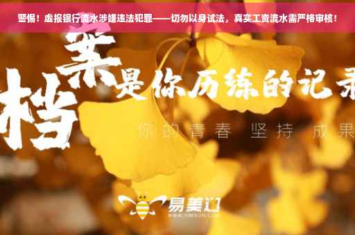 警惕！虚报银行流水涉嫌违法犯罪——切勿以身试法，真实工资流水需严格审核！