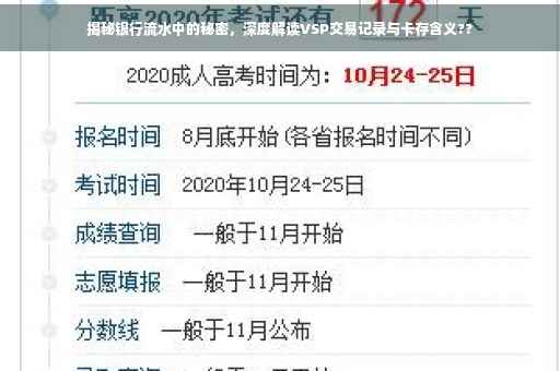 揭秘银行流水中的秘密，深度解读VSP交易记录与卡存含义??