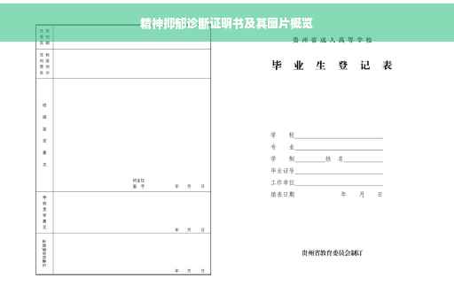 精神抑郁诊断证明书及其图片概览