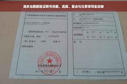 海关车辆解除证明书详解，流程、要点与注意事项全攻略