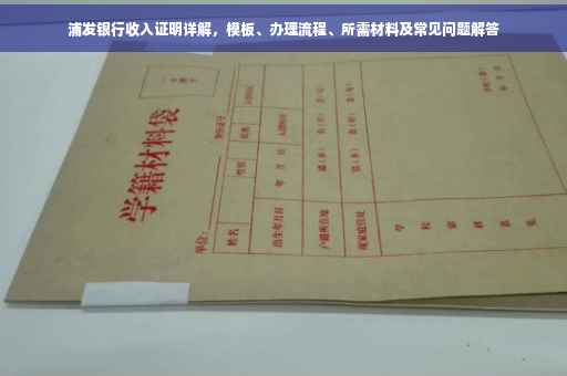 浦发银行收入证明详解，模板、办理流程、所需材料及常见问题解答