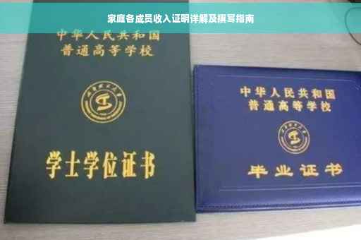 家庭各成员收入证明详解及撰写指南