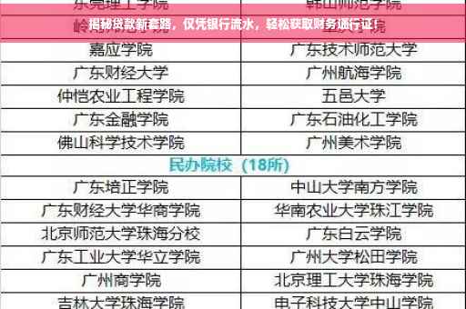 揭秘贷款新套路，仅凭银行流水，轻松获取财务通行证！