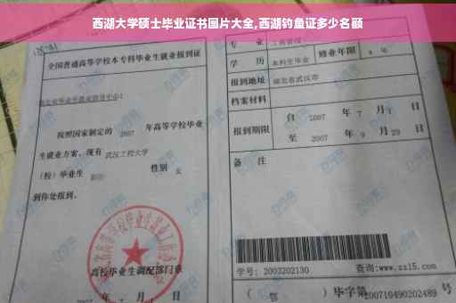 西湖大学硕士毕业证书图片大全,西湖钓鱼证多少名额