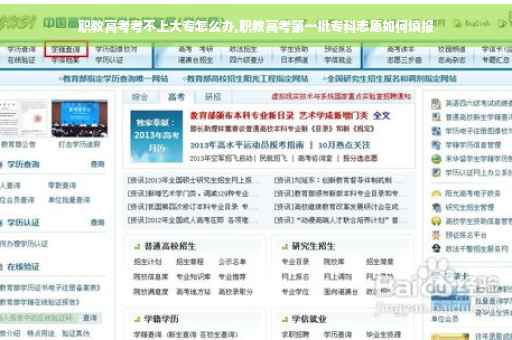 职教高考考不上大专怎么办,职教高考第一批专科志愿如何填报