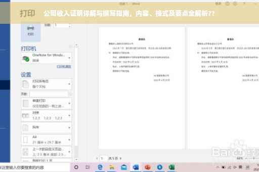 公司收入证明详解与撰写指南，内容、格式及要点全解析??