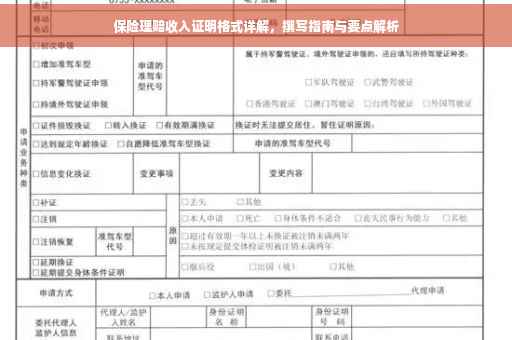 保险理赔收入证明格式详解，撰写指南与要点解析