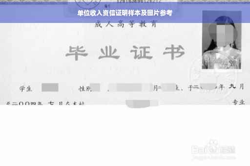 单位收入资信证明样本及图片参考