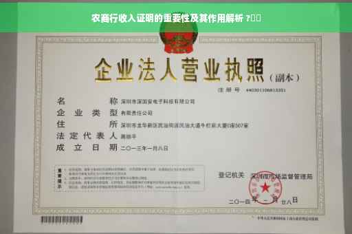 农商行收入证明的重要性及其作用解析 ?⚡️