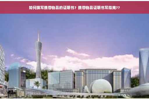 如何撰写携带物品的证明书？携带物品证明书写指南??