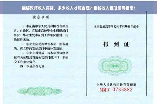 揭秘教师收入真相，多少收入才算合理？揭秘收入证明填写指南！