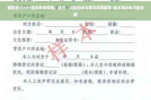 邮政银行APP流水账单指南，操作、功能特点与常见问题解答-流水导出电子版详解