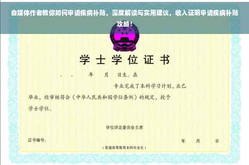 自媒体作者教你如何申请疾病补贴，深度解读与实用建议，收入证明申请疾病补贴攻略！