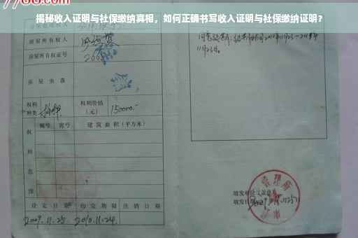 揭秘收入证明与社保缴纳真相，如何正确书写收入证明与社保缴纳证明？