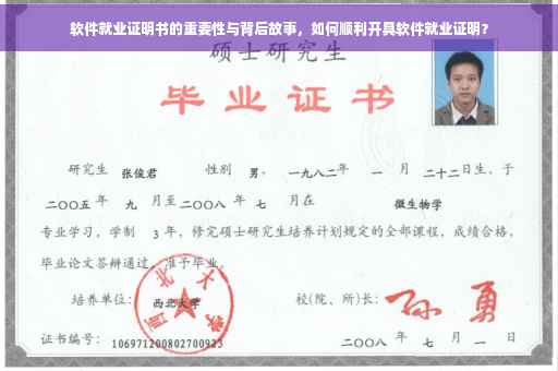 软件就业证明书的重要性与背后故事，如何顺利开具软件就业证明？