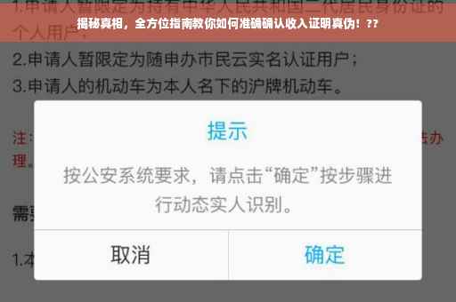 揭秘真相，全方位指南教你如何准确确认收入证明真伪！??