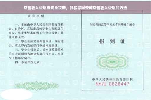 店铺收入证明查询全攻略，轻松掌握查询店铺收入证明的方法