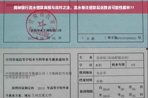 揭秘银行流水借款真相与应对之法，流水备注借款起诉胜诉可能性解析??