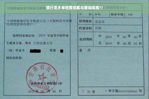 银行流水单收费详解与查询指南??