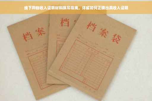 线下购物收入证明材料撰写指南，详解如何正确出具收入证明