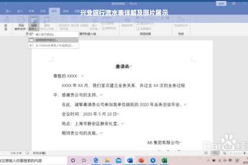 兴业银行流水表详解及图片展示