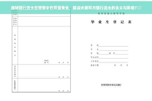 揭秘银行流水在婚姻中的双面角色，解读夫妻双方银行流水的含义与影响?⚡️