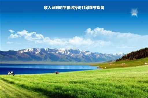 收入证明的字体选择与打印细节指南