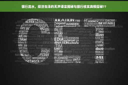 银行流水，经济生活的无声语言揭秘与银行核实真相探秘??