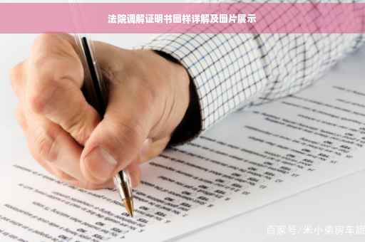 法院调解证明书图样详解及图片展示