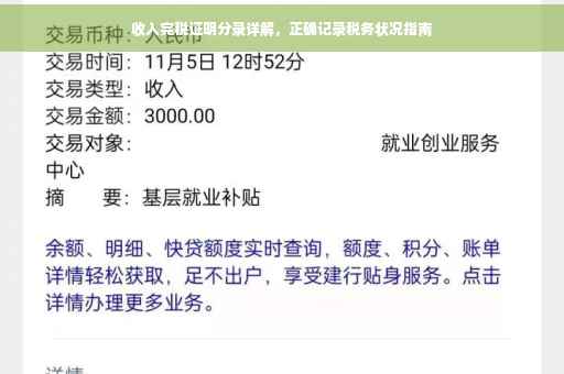收入完税证明分录详解，正确记录税务状况指南
